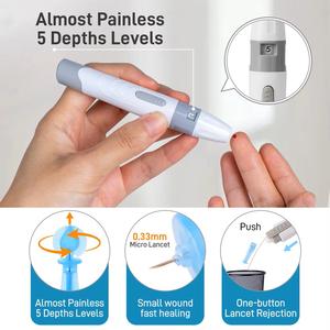 Moniteur de glycémie de classe II certifié CE, kit de <span class=keywords><strong>test</strong></span> du diabète avec système de surveillance précise du glucose, garantie d'un an - Product Image 4