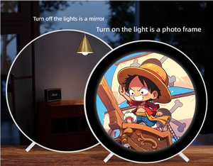 अनुकूलन योग्य ए 2/ए 3/ए 4 का नेतृत्व जादू दर्पण फोटो फ्रेम लकड़ी के लिए आयताकार दिल आकार - Product Image 3