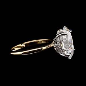 Custom Lab Grown Diamond Vintage Oval Cut Fancy Dark Luxury Women's RIZTA JEWELS D Color <b>14k</b> <b>Gold</b> <b>Ring</b> - Product Image 3