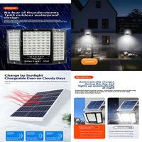 Reflector Solar de 300W 500W con Iluminación Trilateral, Exterior, IP67, Impermeable, de Vidrio, Súper Brillante, LED, para Jardín y Hogar