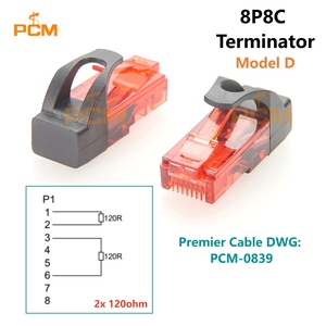 Résistance de terminaison 120 Ohms RJ9 RJ10 4P4C <span class=keywords><strong>RJ11</strong></span> 6P4C RJ12 6P6C RJ45 8P8C Terminateur DMX CANBus RS485 Modbus Condensateur Électrique - Product Image 6