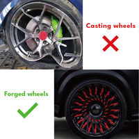 Llantas de aleación forjadas de lujo para coches deportivos, con textura de fibra de carbono, labio profundo, 10 radios, diseño de radios divididos, tamaño PCD y offset personalizados