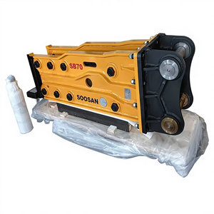 Martillo hidráulico SOOSAN sb70 tipo superior para romper rocas, con cinceles de 135 mm para excavadoras de 16-21 toneladas, para construcción y demolición. - Product Image 1