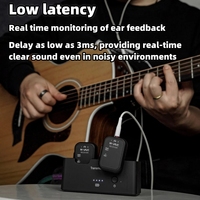 Système de monitoring intra-auriculaire sans fil M-VAVE WP-12 2,4 GHz : 1 émetteur + 2/4/6 récepteurs avec une latence ultra-faible de 3 ms, lecture 24h/24