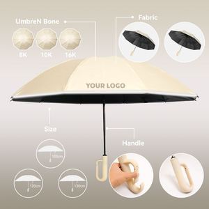 ร่มพับกันลมคุณภาพสูงสำหรับเดินทาง พิมพ์โลโก้ได้ ขายส่ง - Product Image 3