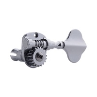 Mécaniques d'accordage pour basse électrique Open Gear, chromées, avec bouton en forme de fleur