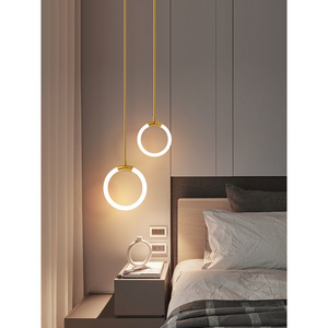 Pingeli Lighting Circular Pendant Light Iron Body Modern Minimalist Bedroom Ceiling Light Long Wire Design - Product Image 2