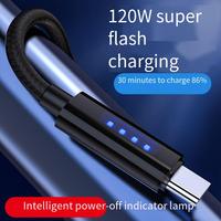 Câble USB Type-C vers Type-C à arrêt automatique, charge ultra-rapide, 0,3 m, 1,2 m, 1,8 m - Tressé en nylon noir pour imprimante