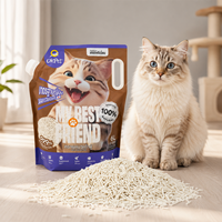 Litière pour chat en tofu naturelle sans poussière, de qualité supérieure, avec charbon actif, agglomérante, biodégradable, jetable aux toilettes, en vrac, 6L