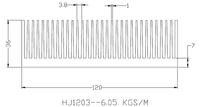 Dissipateur thermique thermoélectrique 120(L)*36(H)*160(C)mm Série 6000 Dissipateur par extrusion pour effet Peltier