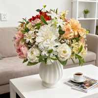 Fleurs de pivoine artificielles en gros, bouquet de fleurs de pivoine en soie pour mariage, décoration de la maison, Noël, Nouvel An