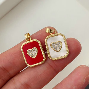 Mới đến men Micro Pave zircon tim quyến rũ đồ trang sức thời trang - Product Image 1