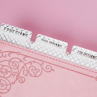 Onglets de Bible blancs laminés avec lettrage en relief doré, onglets de Bible espagnols pour femmes et hommes