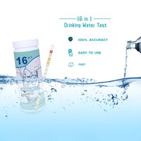 16 dalam 1 Strip Tes Air Minum, Kit Tes Air Keran dan Sumur Rumah Tangga 100 Strip untuk Tes Air Sumur, Keran, Rumah, dan Air Kota