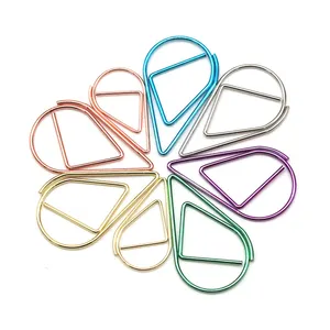 Trombones colorés de conception créative personnalisée fournitures scolaires de bureau en forme de goutte