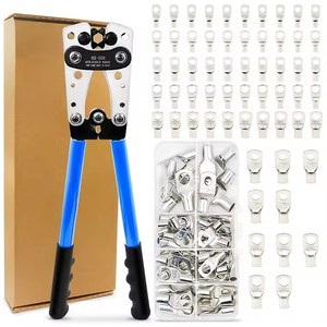 Kit de pinces à sertir manuelles robustes en acier au carbone métrique non isolées pour cosses de câbles et connecteurs, avec poignée moulée en plastique - Product Image 6