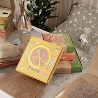 Boîte à pizza jaune ondulée personnalisée Boîte à pizza épaisse carrée de livraison de conteneur alimentaire