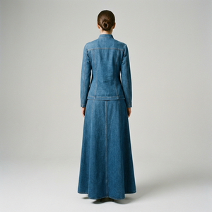 2026 New Islamic Clothing Two-Piece Casual Style Elegant Suit Pants <b>Set</b> Muslim Women's <b>Modest</b> Muslim Pants Denim <b>Set</b> - Product Image 2