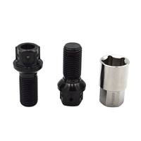 Pernos de Rueda Esféricos Antirrobo de Alto Rendimiento Grado 10.9, Titanio Gr.5 Ti-6Al-4V, M14x1.5 con Llave de Titanio