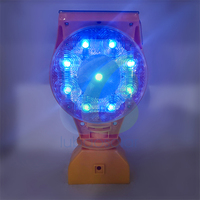 Feu de signalisation solaire personnalisé à mode clignotant, panneau solaire 0,5W, balise de sécurité extérieure rotative à 360°, visibilité PC 1500m, avec poteau