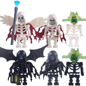 Moc Halloween bộ xương người đàn ông minifigs Thần Chết con số khối xây dựng Kit ma Headgear bộ xương cánh phụ kiện gạch đồ chơi - Product Image 1