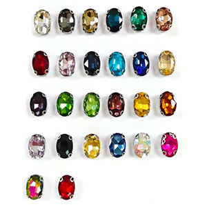 คริสตัลรูปไข่ 3 มิติ ขนาด 10*14 มม. แบบเจาะรูเย็บติดด้วยมือ หลังแบน สีขาว ทำจากแก้ว เป็นมิตรกับสิ่งแวดล้อม สามารถปรับแต่งได้  คริสตัลหลวมแบบเพชร 12 ชิ้น - Product Image 6