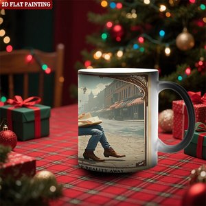 Frosted Black 11oz <b>Ceramic</b> <b>Mug</b> Heat Changing Magic Cup For Beverage Fans - Product Image 2