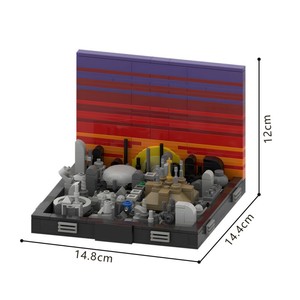 Blocchi da Costruzione MOC, Miniatura di Città Galattica, Ornamento da Scrivania, Giocattoli da Assemblare per Appassionati di Fantascienza A2599 - Product Image 4