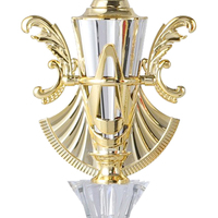 Folk Art Award Rote Trophäenbecher für Geschäftsunternehmen-Jahrestagungen und Spiele mit goldenen Aufsätzen AD11
