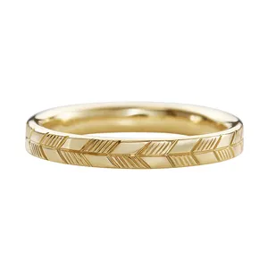 Gemnel infinity-banda de boda dorada, anillo de grabado de plumas, Plata de Ley 925
