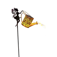Lampe solaire d'extérieur moderne Angel pour cour, en fer forgé, avec crochet de berger, objet décoratif, fontaine murale, décoration intérieure