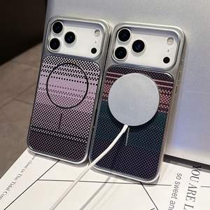 Funda de Fibra de Carbono con Patrón a Cuadros Degradado para Teléfono PC, Magnética, Antigolpes, con Carga Inalámbrica para <span class=keywords><strong>iPhone</strong></span> 17 16 Pro - Product Image 5