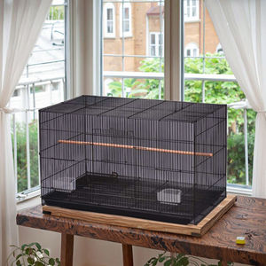 Chine Vente en gros <span class=keywords><strong>Cage</strong></span> à oiseaux à petit fil <span class=keywords><strong>rouge</strong></span>, maison pour perruches, pinsons et canaris avec mangeoire - Product Image 2