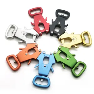 metal aviation aluminum Frog swivel carabiner dog pet carabiner hook