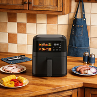 Appareils de cuisine à commande numérique personnalisés, friteuse à air domestique, faible bruit, protection de sécurité, multifonctionnelle, électrique
