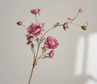 8 fleurs artificielles de rose Lefi Lulian faites à la main, style européen, pour la décoration de la maison, décoration murale de mariage, nouvel an - Matière plastique