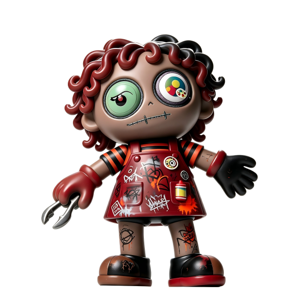 OEM Custom PVC Graffiti Zombie Designer Toy Custom Cartoon Action Figure Wholesale Factory With Custom Packaging
