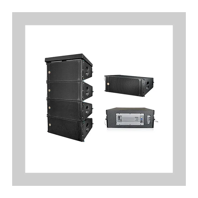 Speaker Aktif line array speaker profesional dual 10 inci, speaker aktif line array dalam dan luar ruangan