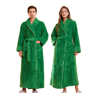 Accappatoio Invernale Unisex in Morbido <span class=keywords><strong>Pile</strong></span> Sherpa con Collo a Scialle, Vestaglia Lunga, <span class=keywords><strong>Pigiama</strong></span> a Prezzo all'Ingrosso per Donna/<span class=keywords><strong>Uomo</strong></span> - Product Image 1