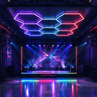 Lampe LED hexagonale RGB 8 grilles en nid d'abeille pour salle de jeux, lampe de travail, AC 100V, lumière LED hexagonale, fabrication OEM ODM CE RoHS FCC