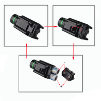 Vente chaude 300lm aluminium montage rapide lampe de poche laser combo blanc et vert lumière de sports de plein air