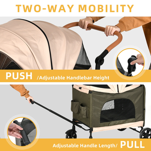 Carrito para Perros Grandes, 4 Ruedas, Plegable, con Giro de 360 Grados °   Carrito para Gatos y Cachorros con Ruedas Giratorias y Cesta de Almacenamiento - Product Image 6