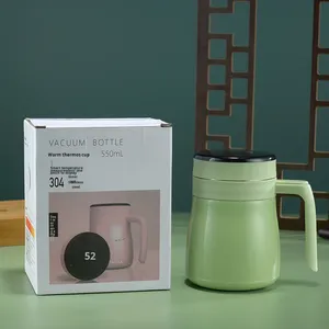 Tasse isotherme portable pour le bureau, design moderne, avec affichage de la température, en acier inoxydable 304, 6-12 oz, emballage en boîte couleur - Product Image 3