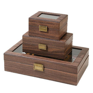 Boîtes de présentation et de rangement pour montres en cuir PU texturé effet écorce, à 2, 3, 6, 10, 24 et 12 compartiments - Product Image 3