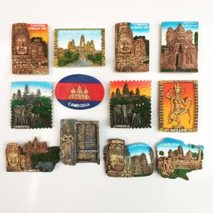 Conjunto 3D do Angkor Wat, Camboja - Lembrança da Cultura <span class=keywords><strong>Khmer</strong></span>, Adesivo de Geladeira, Presente de Viagem, Decoração de Casa, Ímã de Geladeira Personalizável - Product Image 1
