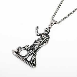Bijoux du commerce extérieur transfrontalier Europe et États-Unis tendance rétro <span class=keywords><strong>saint</strong></span> chien titane acier pendentif masculin personnalité fa - Product Image 3