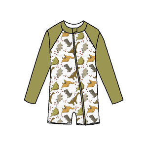 2026 XY Factory Custom Jongens Zwempak met Lange Mouwen, Rits, Cartoonprint, Kinder Zwemkleding, Strandkleding - Product Image 5