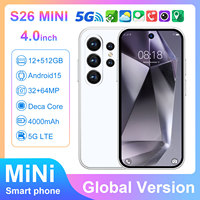 S26 MINI Teléfono Inteligente Android Mini Portátil con Pantalla de 4.0 Pulgadas, 12+512 GB de Almacenamiento, Cámara de 64MP, Teléfono Compacto de Bolsillo para Emergencias y Actividades al Aire Libre