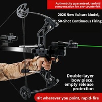 JFU Vulture Crossbow Nouveau modèle de fusil de précision à billes d'acier réglable haute précision 50 coups avec lunette et loupe pour le tir en extérieur (Adultes)