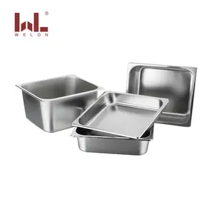 Materiale di alta qualità SS201 gn pan 0.7 millimetri di spessore cibo warmer 1/4 dimensioni in acciaio inox gn pan